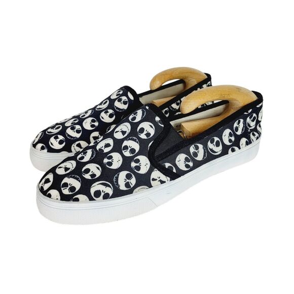 Tim Burton Nightmare Before Christmas Disney Jack Skellington Slip On Shoes - Picture 2 of 14